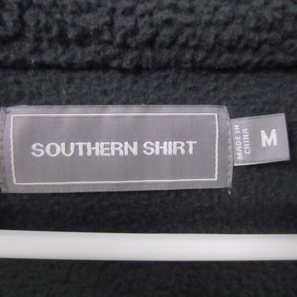 Southern Shirt Pullover Mens Medium Green Fleece Quarter Snap Sherpa Sweater - Picture 2 of 6